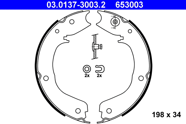 Brake Shoe Set, parking brake (03.0137-3003.2)