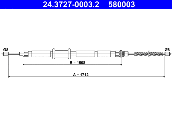 Cable Pull, parking brake (24.3727-0003.2)