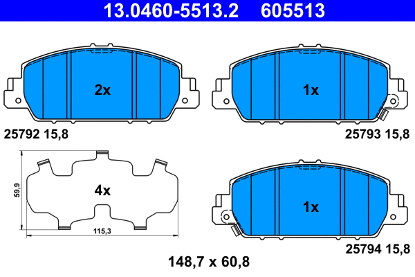 Brake Pad Set, disc brake (13.0460-5513.2)