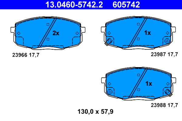 Brake Pad Set, disc brake (13.0460-5742.2)