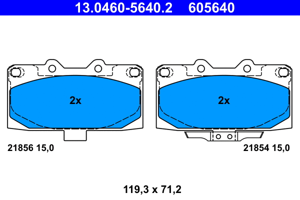 Brake Pad Set, disc brake (13.0460-5640.2)