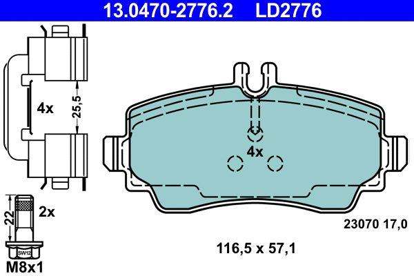 Brake Pad Set, disc brake (13.0470-2776.2)