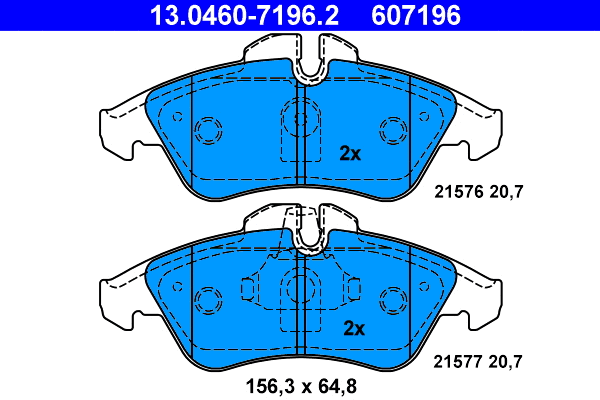 Brake Pad Set, disc brake (13.0460-7196.2)