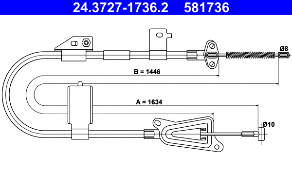 Cable Pull, parking brake (24.3727-1736.2)