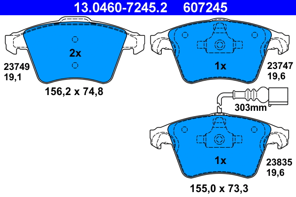 Brake Pad Set, disc brake (13.0460-7245.2)