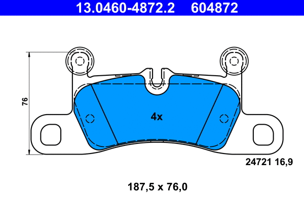 Brake Pad Set, disc brake (13.0460-4872.2)