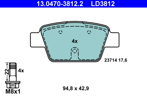 Brake Pad Set, disc brake (13.0470-3812.2)
