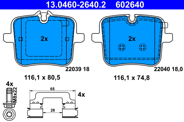 Brake Pad Set, disc brake (13.0460-2640.2)
