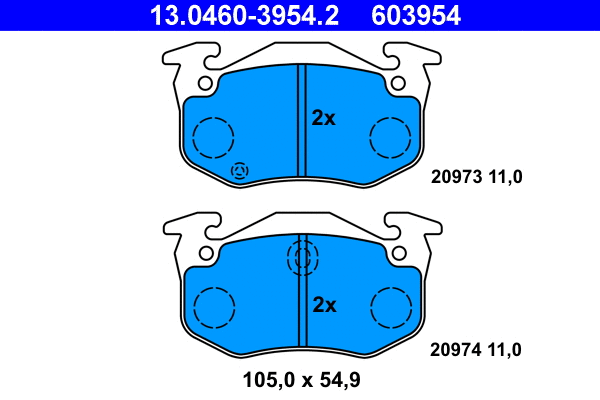 Brake Pad Set, disc brake (13.0460-3954.2)