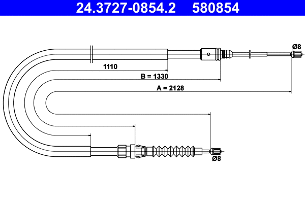 Cable Pull, parking brake (24.3727-0854.2)