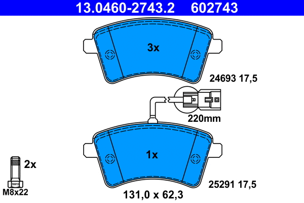 Brake Pad Set, disc brake (13.0460-2743.2)