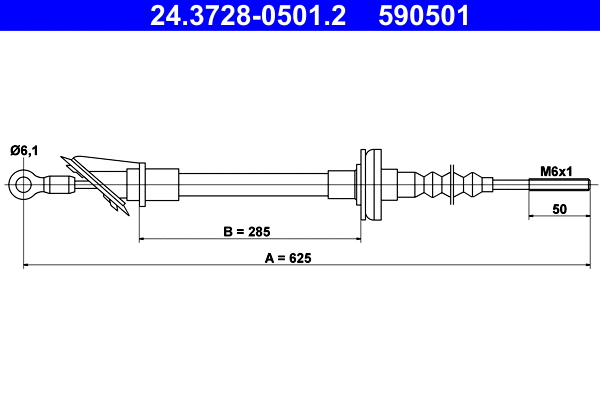 Cable Pull, clutch control (24.3728-0501.2)