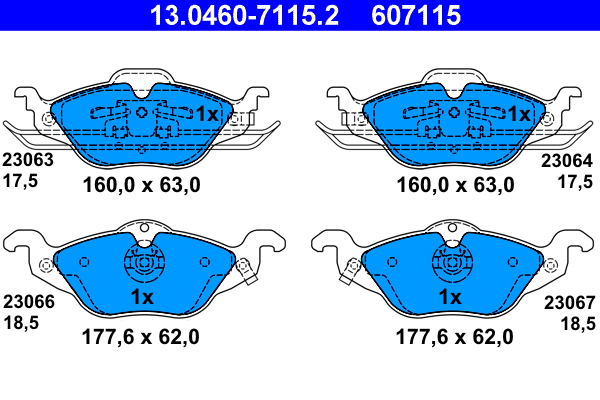 Brake Pad Set, disc brake (13.0460-7115.2)