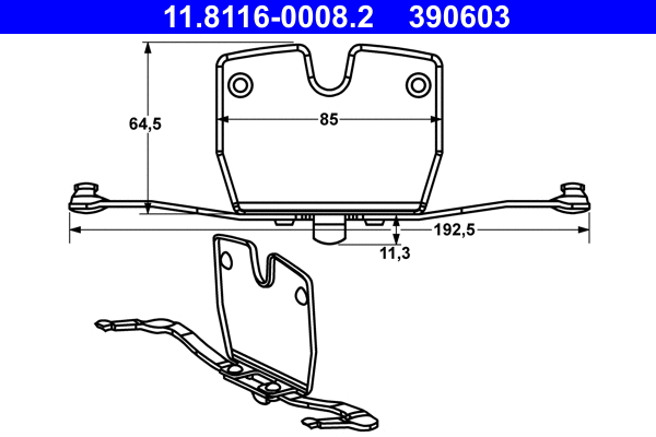 Spring, brake caliper (11.8116-0008.2)