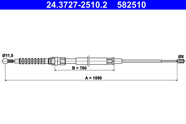 Cable Pull, parking brake (24.3727-2510.2)