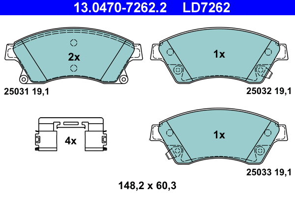 Brake Pad Set, disc brake (13.0470-7262.2)
