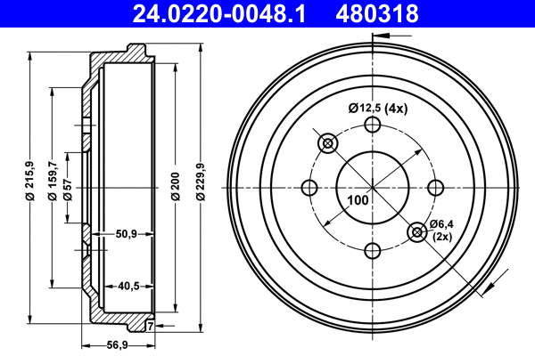 Brake Drum (24.0220-0048.1)