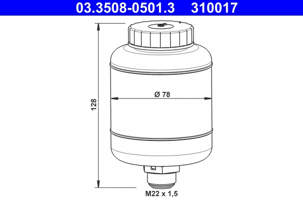 Expansion Tank, brake fluid (03.3508-0501.3)