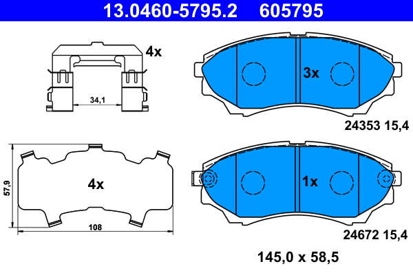 Brake Pad Set, disc brake (13.0460-5795.2)
