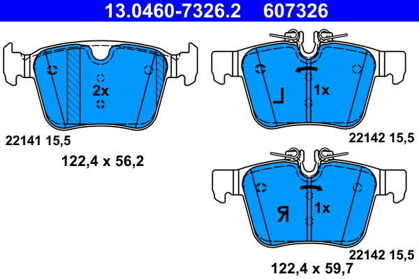 Brake Pad Set, disc brake (13.0460-7326.2)