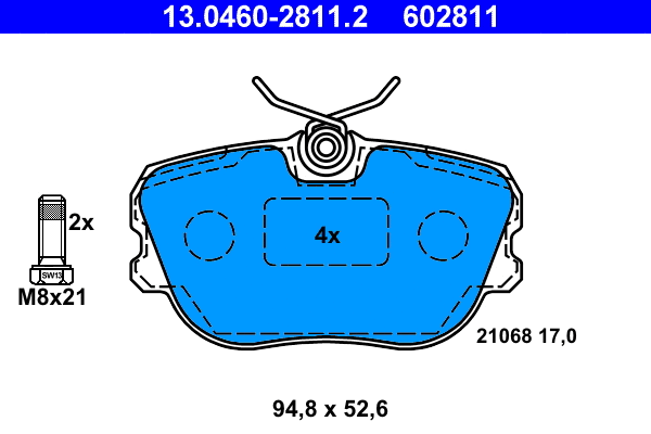 Brake Pad Set, disc brake (13.0460-2811.2)