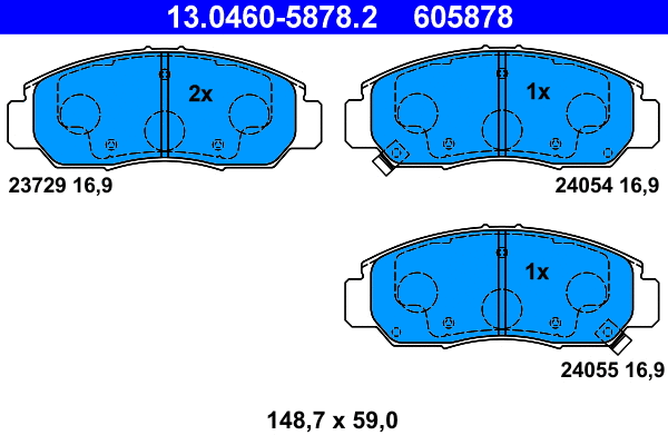 Brake Pad Set, disc brake (13.0460-5878.2)