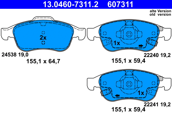 Brake Pad Set, disc brake (13.0460-7311.2)