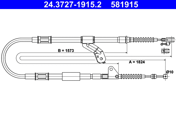 Cable Pull, parking brake (24.3727-1915.2)