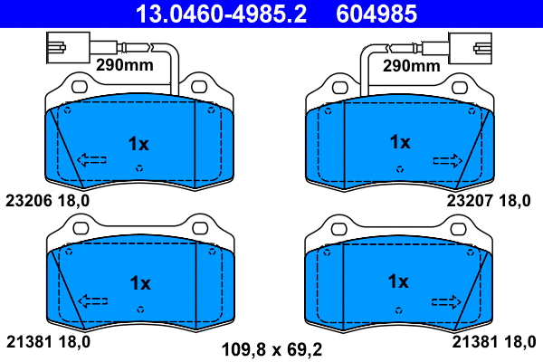Brake Pad Set, disc brake (13.0460-4985.2)