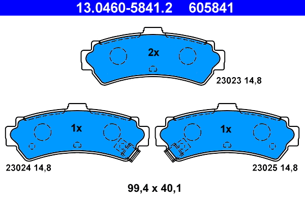 Brake Pad Set, disc brake (13.0460-5841.2)