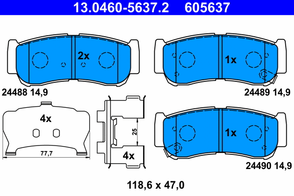 Brake Pad Set, disc brake (13.0460-5637.2)