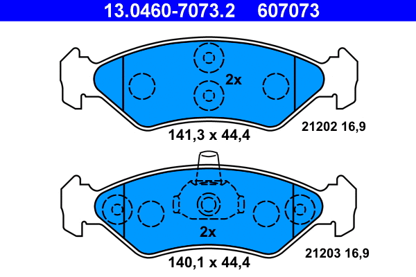 Brake Pad Set, disc brake (13.0460-7073.2)