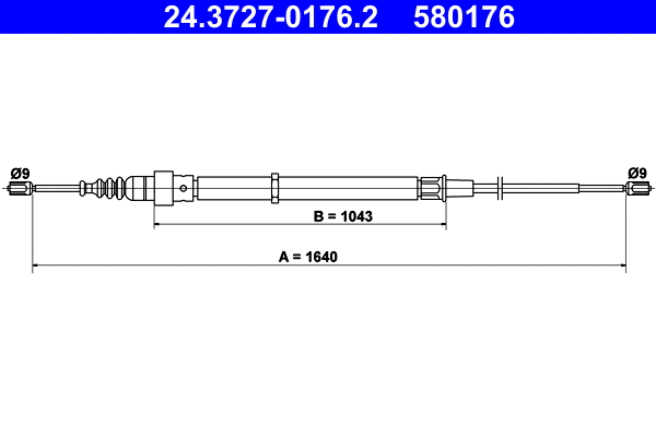 Cable Pull, parking brake (24.3727-0176.2)