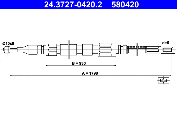 Cable Pull, parking brake (24.3727-0420.2)