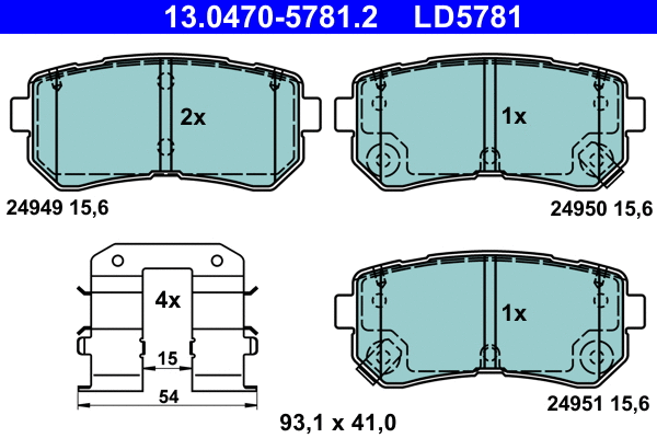 Brake Pad Set, disc brake (13.0470-5781.2)