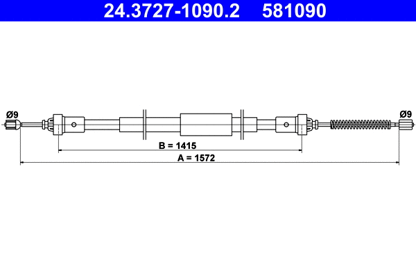Cable Pull, parking brake (24.3727-1090.2)