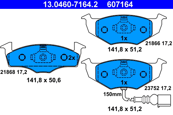 Brake Pad Set, disc brake (13.0460-7164.2)