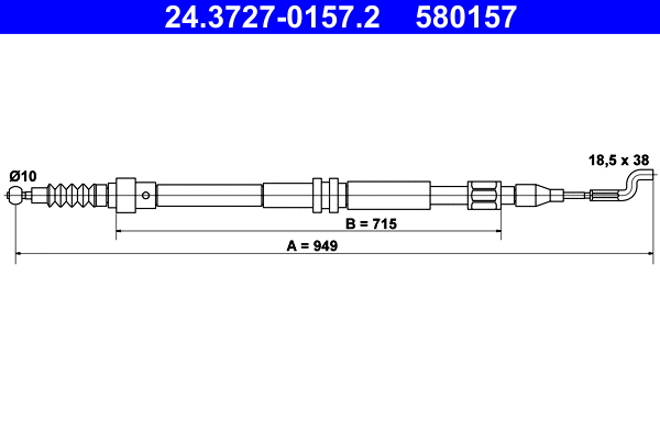 Cable Pull, parking brake (24.3727-0157.2)