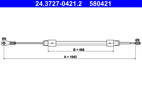 Cable Pull, parking brake (24.3727-0421.2)