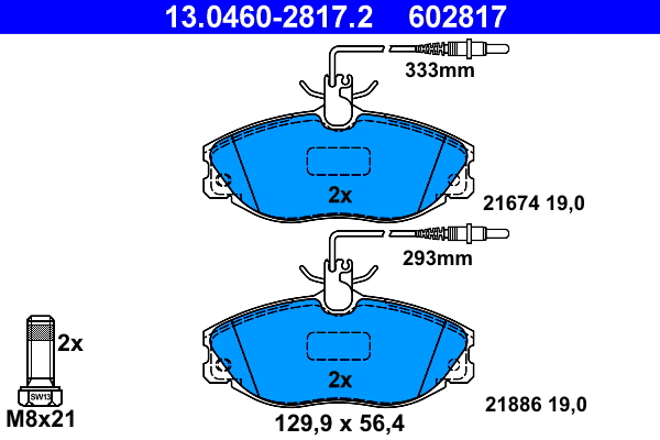 Brake Pad Set, disc brake (13.0460-2817.2)