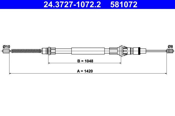 Cable Pull, parking brake (24.3727-1072.2)