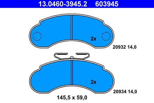 Brake Pad Set, disc brake (13.0460-3945.2)