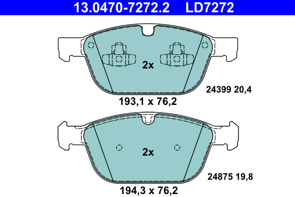 Brake Pad Set, disc brake (13.0470-7272.2)