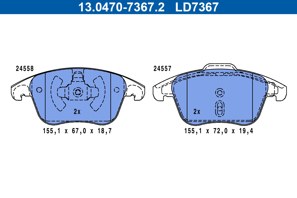 Brake Pad Set, disc brake (13.0470-7367.2)