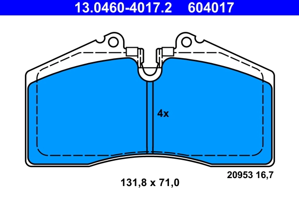 Brake Pad Set, disc brake (13.0460-4017.2)