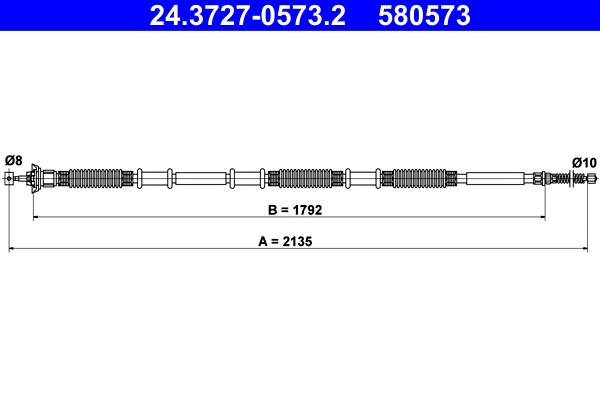 Cable Pull, parking brake (24.3727-0573.2)