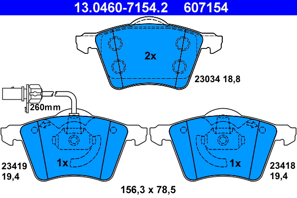 Brake Pad Set, disc brake (13.0460-7154.2)