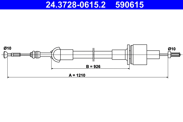 Cable Pull, clutch control (24.3728-0615.2)