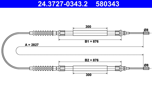 Cable Pull, parking brake (24.3727-0343.2)