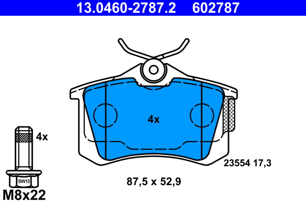 Brake Pad Set, disc brake (13.0460-2787.2)